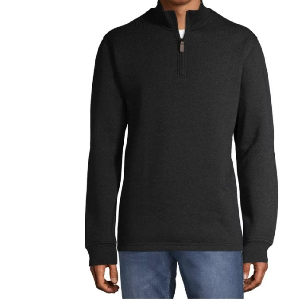 George Men's  Quarter Zip Fleece,  Size (Large) Black
